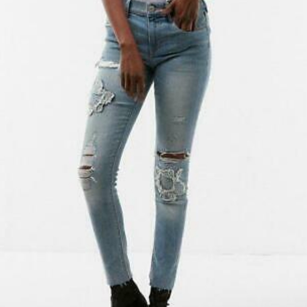 express ankle legging mid rise floral patchwork